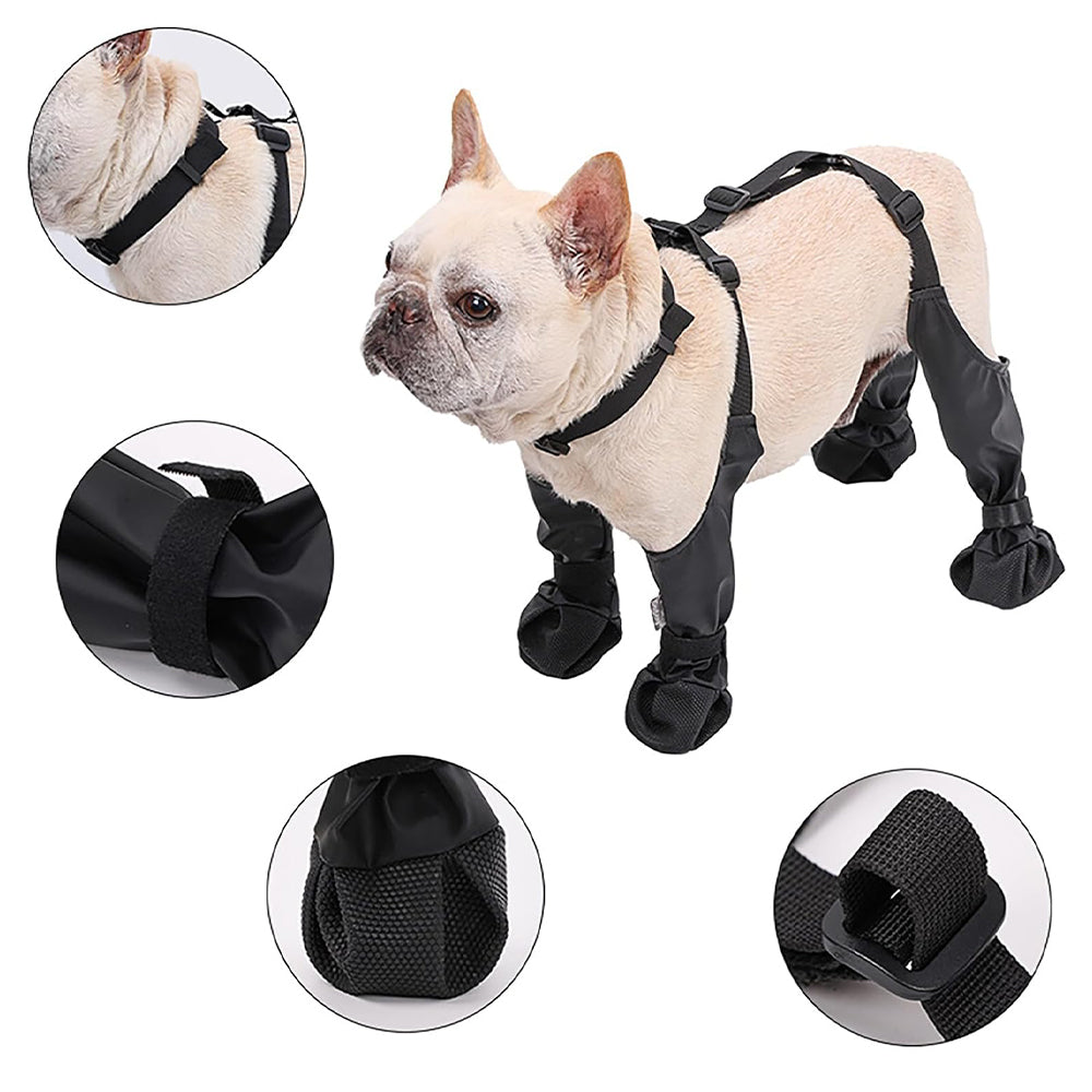 Waterproof Anti-Fall Dog Outdoor Walking Running Hiking Booties with Auxiliary Strap_3